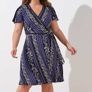 LOFT Plus Flowering Vine Wrap Dress